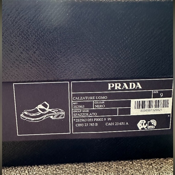 Men's Black Leather Prada Mules - Picture 5 of 6